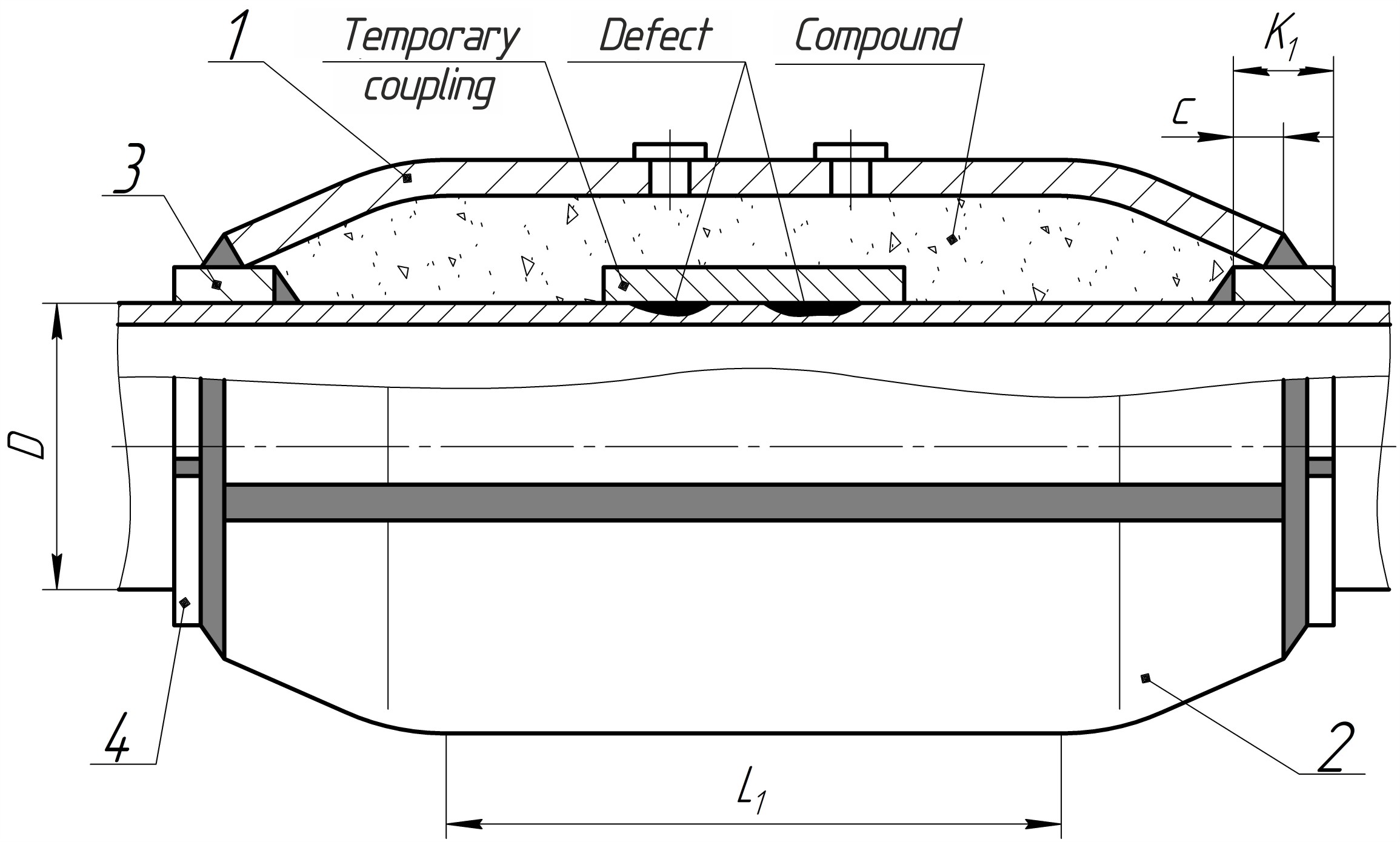 Муфта герметичная сварная стальная, конструкция 7А Муфта герметичная сварная стальная, конструкция 7А